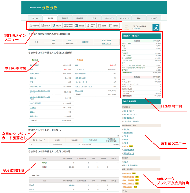 家計簿トップイメージ